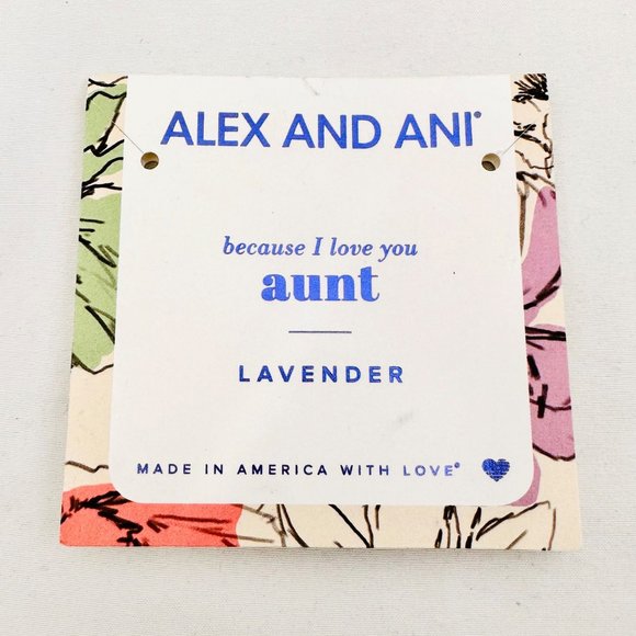 Alex and Ani Because I love you "Aunt" Bracelet w/Lavender Charm- NWT - Picture 6 of 7